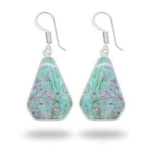 ต่างหูห้อยประดับเพชรพลอยรูบี้ฟูชไซต์ทำมือ งานฝีมือคุณภาพสูง ชุบเงินบนทองเหลือง สไตล์โบฮีเมียน เหมาะสำหรับงานแต่งงาน เป็นเครื่องประดับชั้นดีสำหรับเธอ - Product Image 6