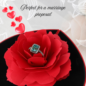 ELVROGEST SA Heart Shape Ring <b>Box</b> with Preserved Red Rose Velvet Jewelry Gift Romantic Valentine <b>Present</b> for Women Wife - Product Image 2