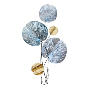 Wholesale Modern Gold Iron <b>Leaf</b> Wall Art Set of 3 <b>Light</b> Luxury Metal Wall Hanging Decoration for Living Room Bedroom Office Wall - Product Image 2