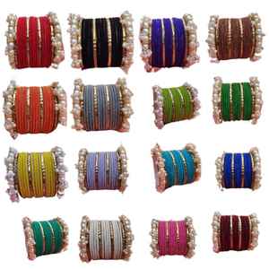 Indian Style Trendy Pearl Churiya <b>Bangle</b> <b>Set</b> Wedding Latest Design Handmade Copper Alloy Bridal <b>Bangles</b> for Women - Product Image 1