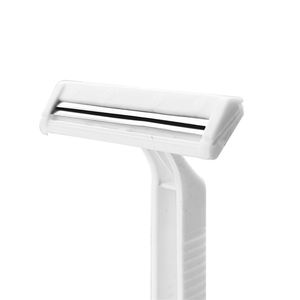 Maquinilla de afeitar desechable para hombre con hojas gemelas de acero inoxidable ajustables para uso facial y corporal, barra de afeitado de seguridad en color blanco - Product Image 3