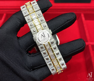 นาฬิกาข้อมือแบบกลไกหน้าปัดสี่เหลี่ยมประดับคริสตัลสองสี สไตล์เครื่องประดับ - Product Image 5