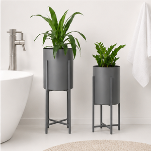 Juego de Macetas Metálicas con Soporte, Macetas Grandes para Interiores, Decoración de Hogar de Lujo y Exhibición de Vegetación en Sala de Estar u Oficina - Product Image 4