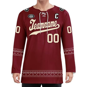 Maillot de hockey sur glace personnalisé OEM 100 % polyester imprimé par sublimation, fournisseur pakistanais, vente en gros, exportation, acheteurs américains, uniforme d'équipe, en gros - Product Image 2