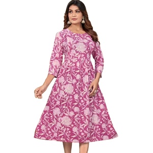 Monsoon Special Best Quality Smart Casual Embroidery & Thread Work Jaipuri Cotton Viscose Straight <b>Kurti</b> for Women & Girls Wear - Product Image 1
