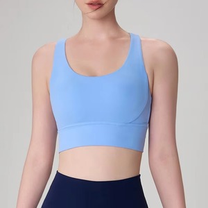 Custom Wholesale Seamless Women’s Seamless Yoga Sports Bra – Medium Support <b>Padded</b> Activewear Crop Top - Product Image 2