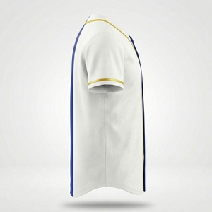 Maillot de baseball personnalisé OEM pour équipe, entièrement boutonné, bleu et blanc, sublimé avec nom et numéro, unisexe adulte, manches courtes - Product Image 5