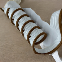 Cordons de lacet plats tressés robustes et écologiques de 10 mm, 100 % polyester, marron et blanc, pour vêtements, sacs, chaussures et textiles de maison
