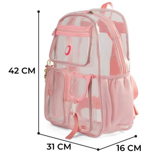 For Transparent Unisex Fashion Day <b>Backpack</b> Solar Panel Waterproof Large Capacity Multiple Pockets Zipper Closure 15 Inches - Product Image 2