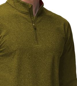 Sweat-shirts pour hommes à col rond et demi-zip, doublés en polaire, teinture unie, motif uni, style zippé, pour l'hiver - Product Image 2