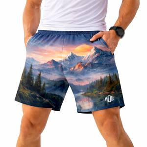 Shorts de course pour hommes en polyester par sublimation, avec cordon de serrage, pour l'entraînement et le sport, vêtements de sport personnalisés, usine OEM - Product Image 6