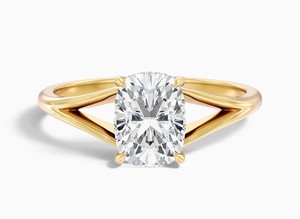 Bague de fiançailles en argent sterling 925 plaqué or blanc avec moissanite taille coussin et halo élégant, pour mariage et anniversaire - Product Image 2
