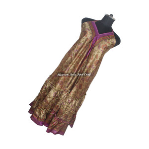 Nuevo Sari Indio Largo de Seda con Estampado Floral Vintage, Vestido Elegante para Mujer, Vestido de Noche sin Mangas, Vestidos de Fiesta para Mujer - Product Image 6