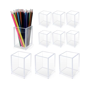 Porte-crayons en acrylique, porte-stylos, organiseur de bureau multifonctionnel, logo personnalisé, organiseur de papeterie en acrylique - Product Image 4