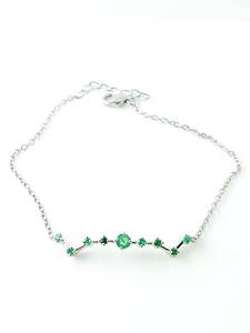 Natural Round Emerald Sterling <b>Silver</b> Vintage Charm <b>Bracelet</b> for Women IGI Certified Luxury Fine Jewelry Christmas Gift - Product Image 4