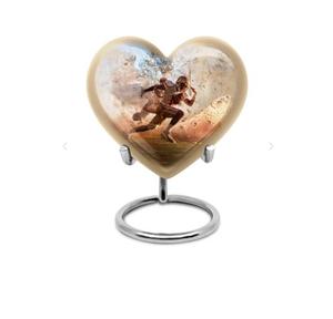 Urne funéraire pour adultes en forme de cœur de fleur, pour cendres humaines, urne décorative en forme de cœur avec support et sac en velours gratuit - Product Image 2