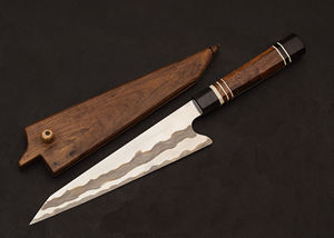 Cuchillo de Chef de Acero Damasco Hecho a Mano con Funda de Madera de Nogal Negro, Cuchillo de Camping, Servicio OEM, Calidad Económica - Product Image 2