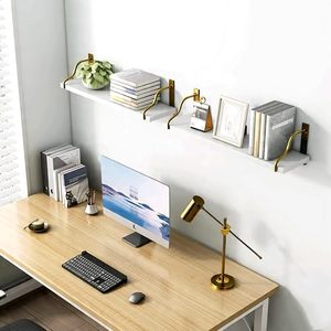 Étagère murale en bois massif à trois niveaux pour cuisine et salle de bain, rangement simple en bois - Product Image 2