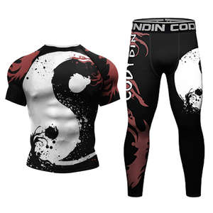 Ensembles de rashguards à manches courtes personnalisés en polyester et élasthanne extensibles pour MMA et BJJ avec votre propre logo - Product Image 5