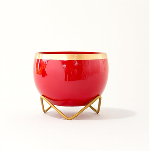 Petits pots de fleurs décoratifs rouges et dorés pour plantes d'intérieur, succulentes, cactus, petites plantes vertes, décoration de la maison - Product Image 5