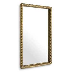 Modern Rectangular Metal <b>Wall</b> Mirror With Twisted <b>Frame</b> <b>Design</b> For Glam Decor - Product Image 4