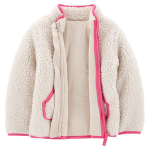 <b>Kids</b> High Quality Sherpa Fleece <b>Jacket</b> Cotton Filled <b>Teddy</b> Coat Regular Length Zip-Up Stand Neck Winter Outerwear with Contrast - Product Image 2