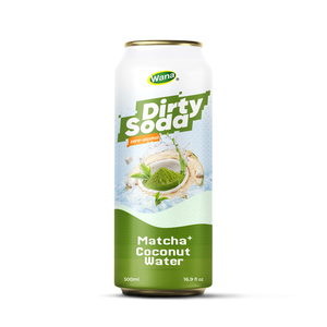 Natural Dirty Soda Matcha Coconut Water Flavored 490ml <b>Canned</b> Sparkling <b>Coffee</b> Beverage Sacs OEM Private Label Ready 24 Pack - Product Image 1