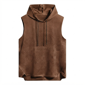 Wholesale Custom Logo Cotton Formal <b>Singlet</b> Muscle Shirts Sleeveless Breathable Front Logo 220g Workout <b>Men</b> Gym Tank Top - Product Image 5