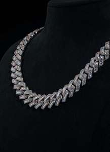 Brilliant Cut 18K <b>Solid</b> <b>Gold</b> Natural Stone Chain Bracelet Rhodium Plated Geometric Hip Hop Classic Unisex IGI Certified Wedding - Product Image 3