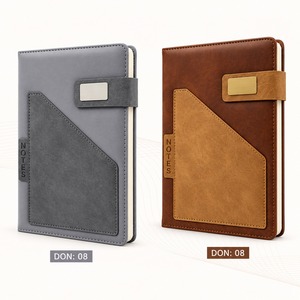 PU Leather <b>Notebook</b> with Premium <b>Cover</b> Elastic Strap Planner Journal Ruled Pages Four Year Calendar Corporate Gift for Office <b>A5</b> - Product Image 1
