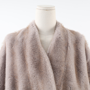 Abrigo de Piel Sintética Color Crema para Mujer, Estilo Teddy, Frente Abierto, Hombros Caídos, Cuello con Muescas, Chaqueta Gruesa de Invierno - Product Image 5