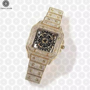 Reloj de Diamantes Moissanite de Alta Calidad con Cristal de Zafiro, Resistente al Agua, Estilo Casual de Negocios, Reloj de Lujo Disponible para la Venta - Product Image 3