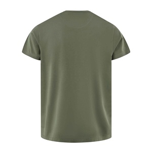 Men's <b>Olive</b> <b>Green</b> Short Sleeve O-Neck Casual <b>T</b>-<b>Shirt</b> Regular Fit 100% Cotton Solid Color Jersey Knitted Breathable Plain Dyed - Product Image 2