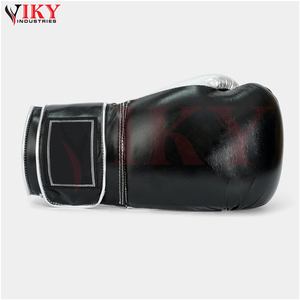 High Performance Black & <b>Silver</b> New Arrival For Adult Protection Private Label Premium Two-Tone Synthetic Leather Boxing <b>Gloves</b> - Product Image 5