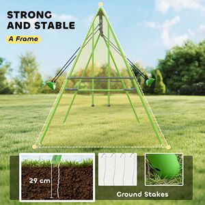 "Outdoor Heavy Duty Metal <b>Swing</b> Set with Glider & 2 Seats Adjustable Height A-<b>Frame</b> PP Material" - Product Image 5