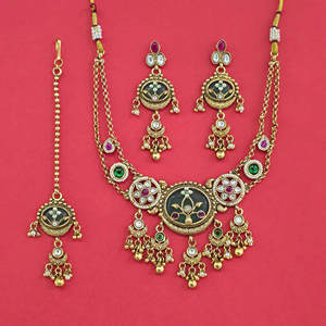 Impresionante colección duradera de collares antiguos con baño de oro mate 231622 - Product Image 1
