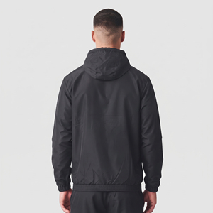 Men's Hooded Bomber Jacket Windproof Zipper Front Print Nylon Hoodie Autumn Outerwear 100% Waterproof Rain Wear Hooded Jacket - Product Image 4