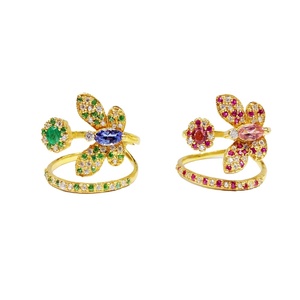 Everyday Wear 925 <b>Sterling</b> <b>Silver</b> Low MOQ Multi Color Gemstone Wedding Wear Adjustable Butterfly <b>Ring</b> - Product Image 1