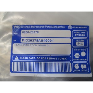 AMAT 0200-20378 PLATE INSULATION GAMMA CU, 110802 - Équipements et pièces semi-conducteurs d'occasion fiables à l'échelle mondiale chez - Product Image 1