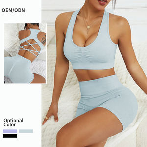 Conjunto Deportivo de 3 Piezas para Mujer, de Secado Rápido, Transpirable, con Leggings de Manga Larga, Chaqueta de Compresión y Sujetador Deportivo para Yoga, Gimnasio y Entrenamiento - Product Image 1