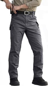 Men's Khaki Tactical Cargo Pants High Waist Multiple <b>Pockets</b> Breathable Workwear Style Canvas Material Spring Outdoor <b>Trousers</b> - Product Image 4
