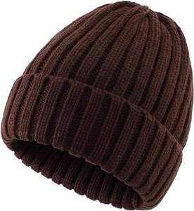 Custom Logo Plain Knitted Beanie Hat High Quality Cuffed Warm Winter Skull <b>Cap</b> Soft Thermal Outdoor Headwear for <b>Men</b> and Women - Product Image 6