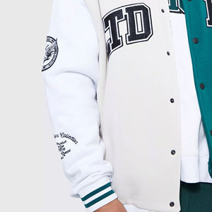 Blouson Bomber Vintage Homme en Polyester avec Broderie Frontale et Patchwork, Style Moto et Baseball, Coupe Ample, Automne Hiver - Product Image 3
