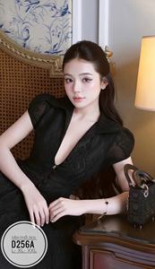 Robe décontractée pour femme en tissu tissé uni, col carré, style doux pour soirée, mini-robe en dentelle, coupe trapèze, manches bouffantes, ajustée, taille naturelle - Product Image 4