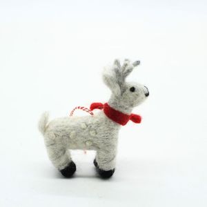 Handmade Needle Felted Deer Ornament <b>Wool</b> Felt Reindeer Christmas Decoration - Product Image 5
