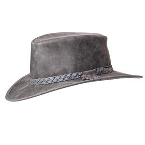 Sombrero de Vaquero de Cuero Gris Desgastado Personalizado para Hombre, Sombrero Western de Ala Ancha con Banda Trenzada, Venta al por Mayor OEM - Product Image 6