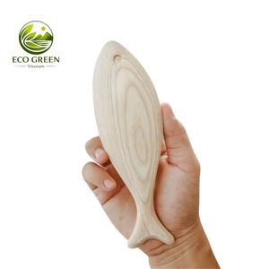 Decoración de Peces de Madera Tallada de 15 cm, Estilo Japonés, Ecológica, Manualidades DIY, Madera de Fresno Natural, Decoración del Hogar, Regalo Hecho a Mano - Product Image 1
