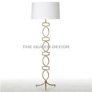 Classical Gold Stainless Steel Metal Bedside Lighting <b>Floor</b> <b>Lamps</b> & White Fabric Home Decor Dining And Living Room At Best Price - Product Image 4
