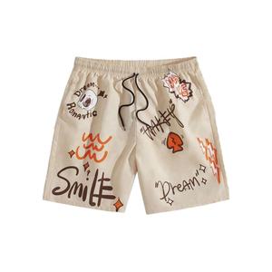 Pantalones cortos informales para hombre personalizables OEM 2025, patrón sólido tejido de alta calidad con cintura elástica y diseño impreso - Product Image 1