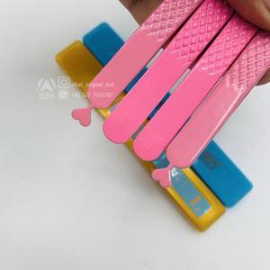 2025 pince à épiler d'extension de cils en acier inoxydable pointu de haute qualité personnalisé or rose diamant poignée Volume de fibre marque privée - Product Image 5